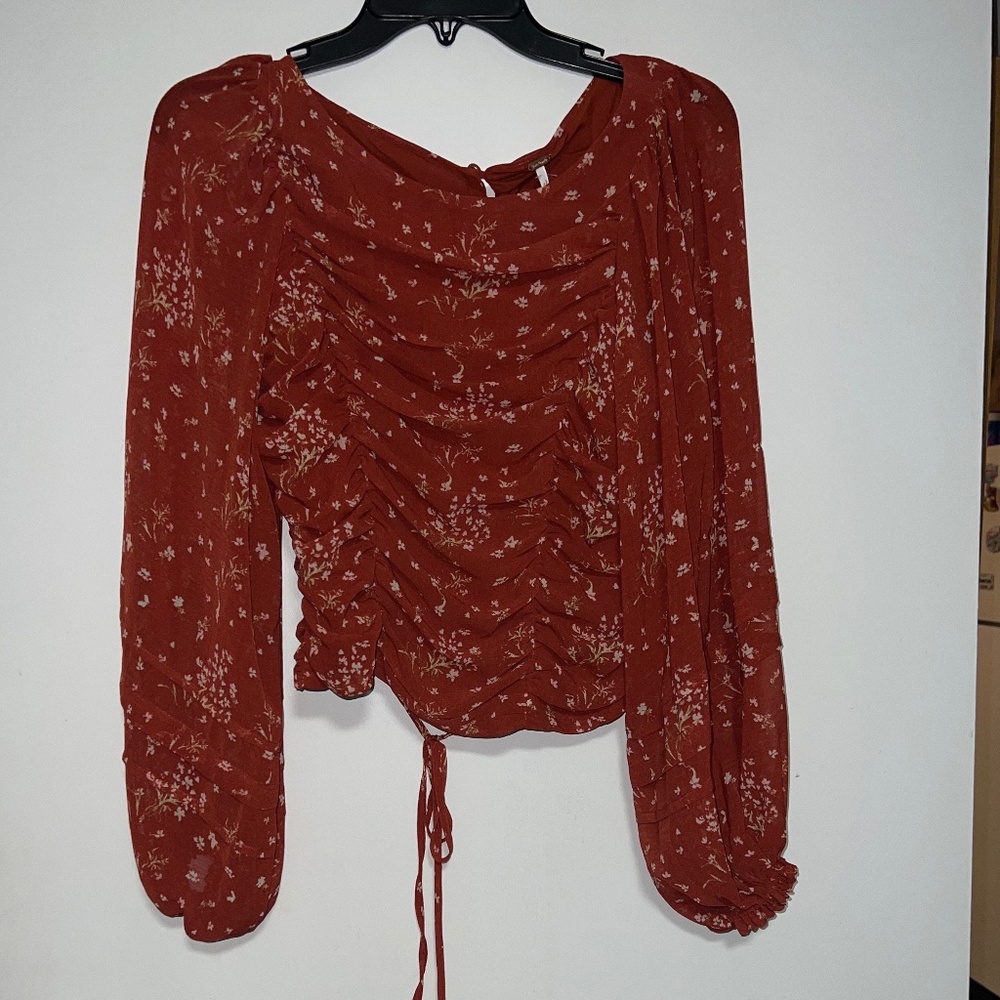 Free people open back blouse